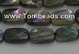 CLB696 15.5 inches 10*14mm faceted rectangle AB-color labradorite beads