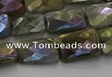 CLB697 15.5 inches 12*16mm faceted rectangle AB-color labradorite beads