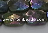 CLB699 15.5 inches 15*20mm faceted rectangle AB-color labradorite beads