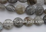 CLB734 15.5 inches 8mm flat round labradorite gemstone beads