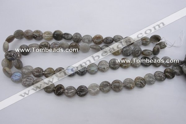 CLB734 15.5 inches 8mm flat round labradorite gemstone beads