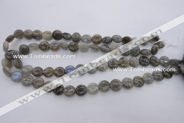 CLB735 15.5 inches 10mm flat round labradorite gemstone beads