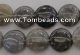 CLB736 15.5 inches 16mm flat round labradorite gemstone beads