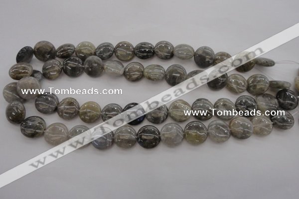 CLB737 15.5 inches 18mm flat round labradorite gemstone beads