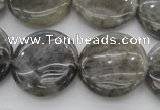 CLB738 15.5 inches 20mm flat round labradorite gemstone beads