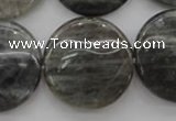 CLB739 15.5 inches 30mm flat round labradorite gemstone beads