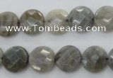 CLB742 15.5 inches 10mm faceted coin labradorite gemstone beads