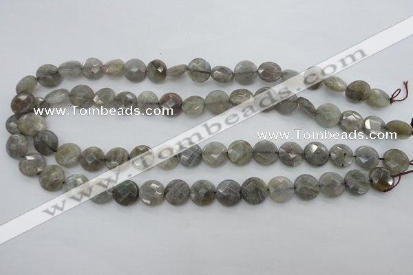 CLB742 15.5 inches 10mm faceted coin labradorite gemstone beads