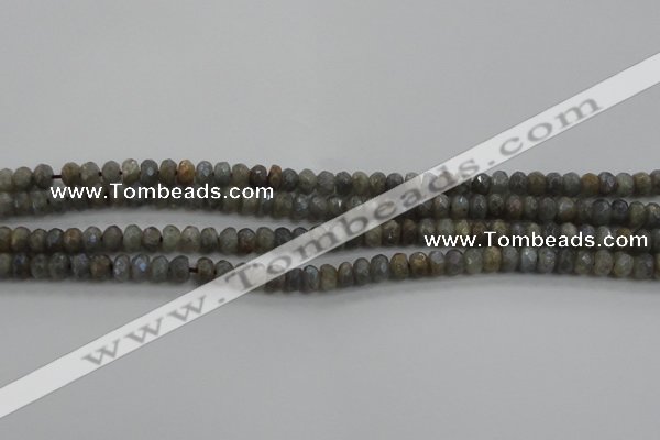 CLB756 15.5 inches 4*6mm faceted rondelle AB-color labradorite beads