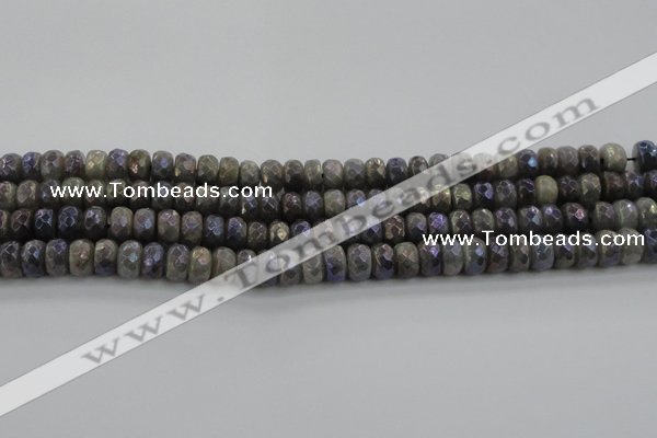CLB758 15.5 inches 6*10mm faceted rondelle AB-color labradorite beads