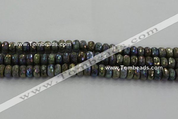 CLB759 15.5 inches 7*12mm faceted rondelle AB-color labradorite beads