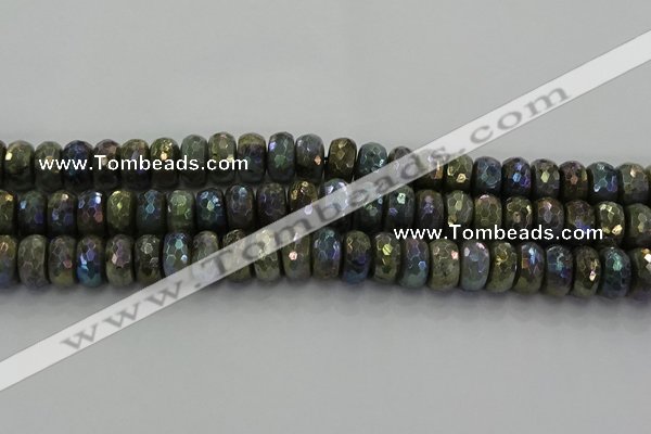 CLB760 15.5 inches 8*14mm faceted rondelle AB-color labradorite beads