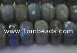 CLB776 15.5 inches 8*14mm faceted rondelle labradorite beads