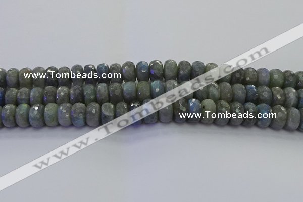 CLB776 15.5 inches 8*14mm faceted rondelle labradorite beads