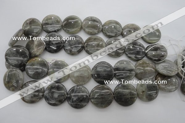 CLB78 15.5 inches 25mm flat round labradorite beads wholesale