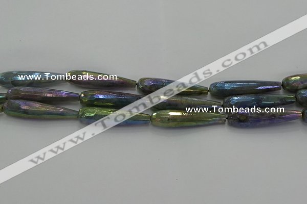 CLB786 15.5 inches 10*40mm faceted teardrop AB-color labradorite beads