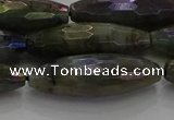 CLB789 15.5 inches 10*30mm faceted rice AB-color labradorite beads