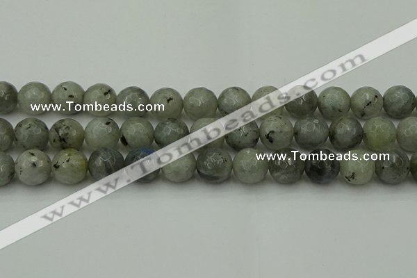 CLB865 15.5 inches 14mm faceted round AB grade labradorite beads