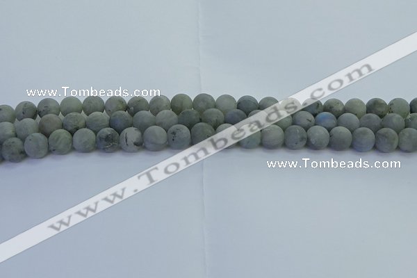 CLB873 15.5 inches 8mm round matte labradorite gemstone beads