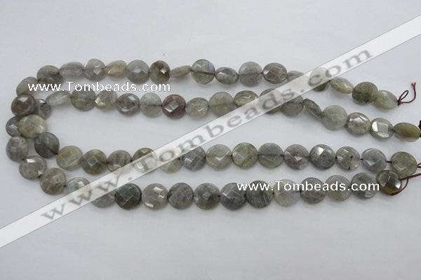 CLB88 15.5 inches 12mm faceted coin labradorite beads wholesale