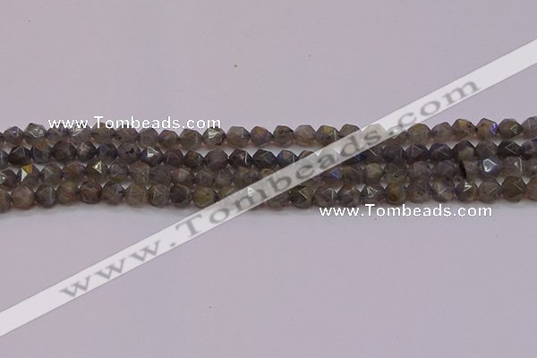 CLB971 15.5 inches 6mm faceted nuggets labradorite gemstone beads