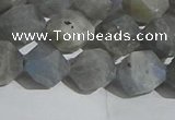 CLB998 15.5 inches 10mm faceted nuggets matte labradorite beads