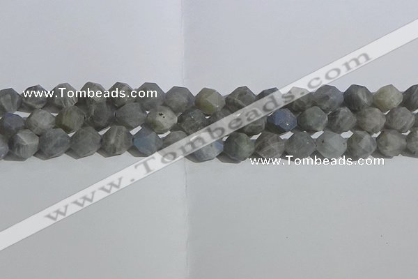 CLB998 15.5 inches 10mm faceted nuggets matte labradorite beads