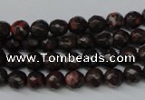 CLD101 15.5 inches 6mm faceted round leopard skin jasper beads