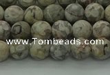 CLD202 15.5 inches 8mm round matte Chinese leopard skin jasper beads