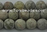 CLD203 15.5 inches 10mm round matte Chinese leopard skin jasper beads