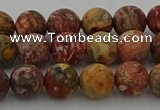 CLD212 15.5 inches 8mm round matte leopard skin jasper beads