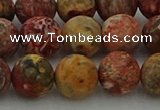 CLD214 15.5 inches 12mm round matte leopard skin jasper beads