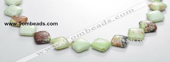 CLE13 15*15mm rhombic lemon turquoise gemstone beads Wholesale