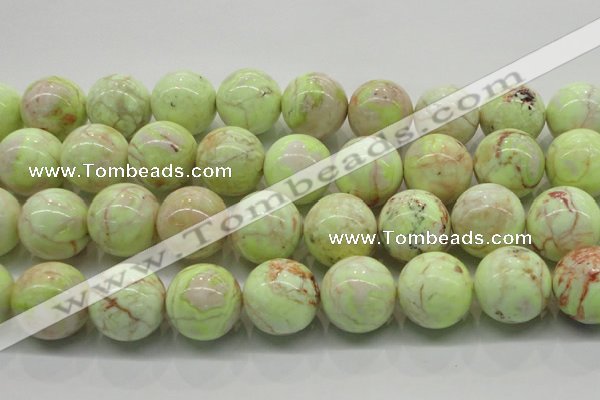 CLE208 15.5 inches 20mm round lemon turquoise beads wholesale