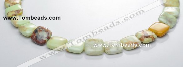 CLE25 square lemon turquoise 15*15mm gemstone beads Wholesale