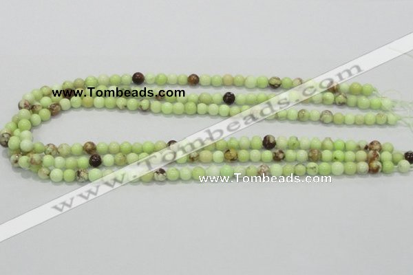 CLE31 15.5 inches 6mm round lemon turquoise beads wholesale