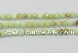 CLE32 15.5 inches 4mm faceted round lemon turquoise beads wholesale