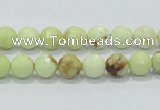 CLE34 15.5 inches 8mm faceted round lemon turquoise beads wholesale