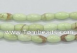 CLE35 15.5 inches 5*10mm rice lemon turquoise beads wholesale