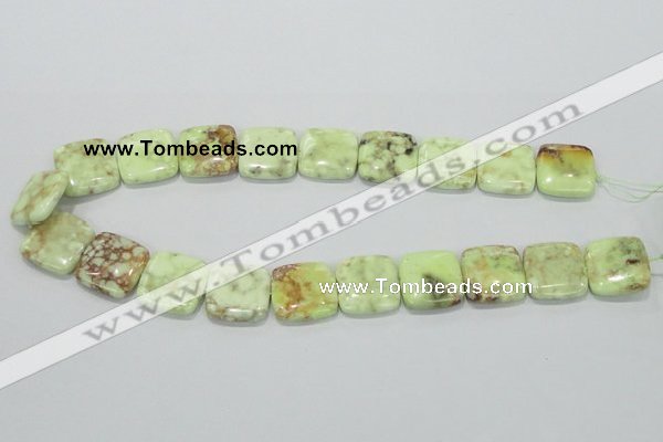 CLE39 15.5 inches 20*20mm square lemon turquoise beads wholesale