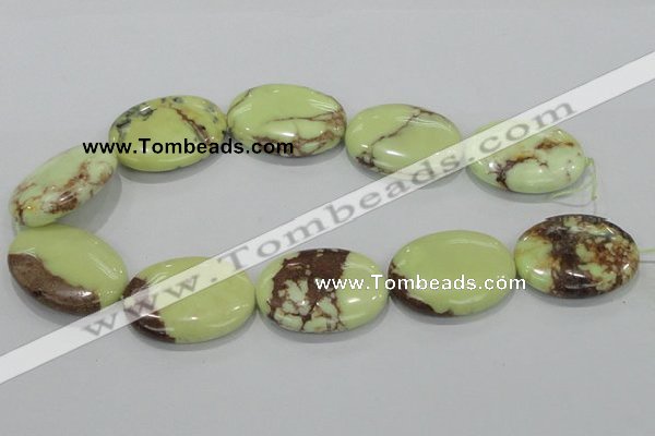 CLE48 15.5 inches 30*40mm oval lemon turquoise beads wholesale