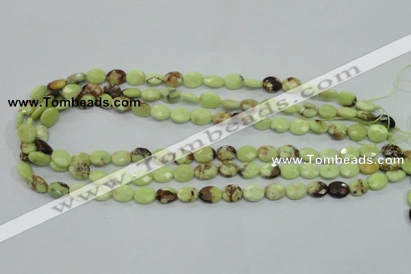 CLE53 15.5 inches 8*10mm faceted oval lemon turquoise beads