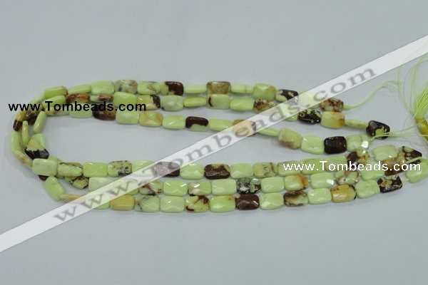 CLE62 15.5 inches 8*12mm faceted rectangle lemon turquoise beads