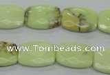 CLE63 15.5 inches 13*18mm faceted rectangle lemon turquoise beads