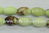 CLE70 15.5 inches 10*15mm faceted rice lemon turquoise beads