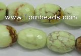 CLE71 15.5 inches 15*20mm faceted rice lemon turquoise beads