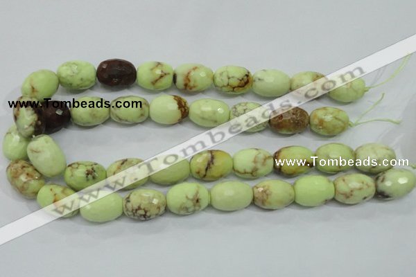 CLE71 15.5 inches 15*20mm faceted rice lemon turquoise beads