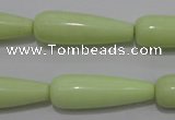 CLE77 15.5 inches 10*30mm teardrop lemon turquoise beads