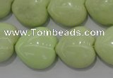 CLE81 15.5 inches 20*20mm heart lemon turquoise beads