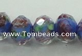 CLG01 12 inches 6*8mm faceted rondelle handmade lampwork beads